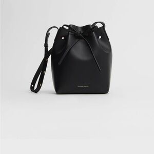 Mansur Gavriel Black Leather Bucket Shoulder Bag
